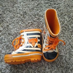 Toddler fox and star rain boots